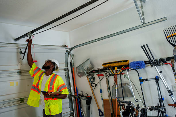 Professional Garage Door Panel Replacement technician working in Elizabeth, NJ